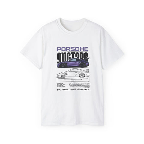 Porsche 911 GT3 Illustration Tee — Retro Race Blueprint Shirt