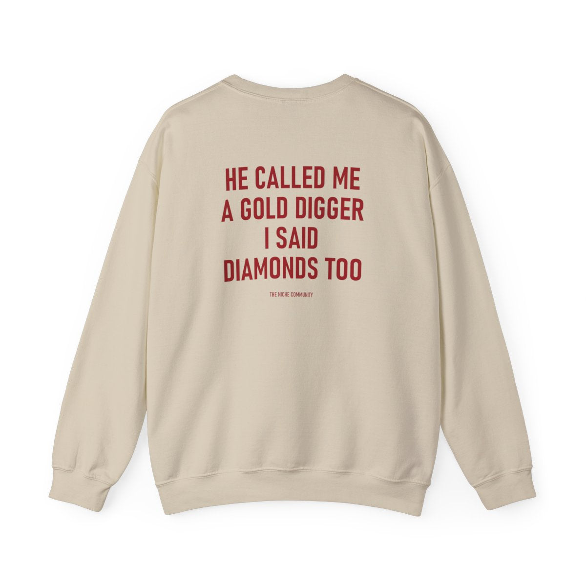 Diamonds Too* Crewneck Sweatshirt in Sand, back