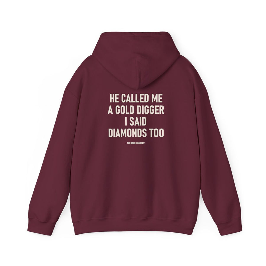 Diamonds Too* Hoodie, Maroon