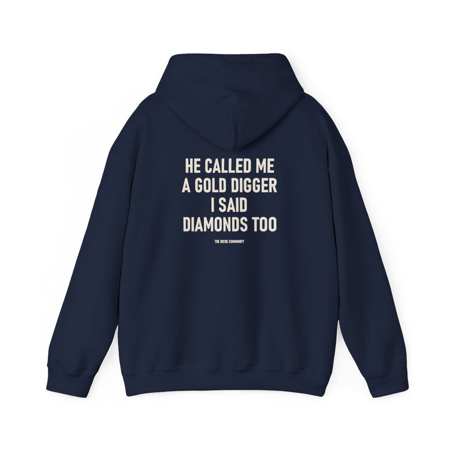 Diamonds Too* Hoodie, Navy