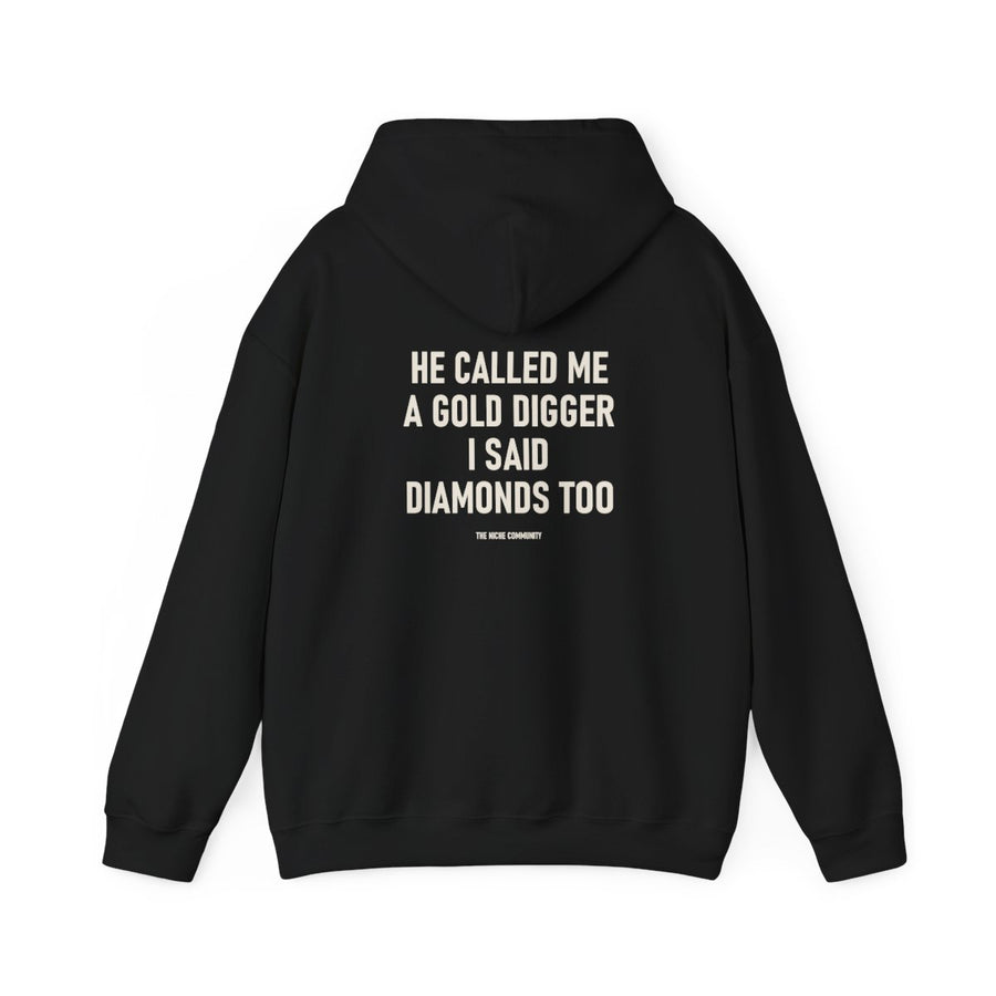Diamonds Too* Hoodie, Black