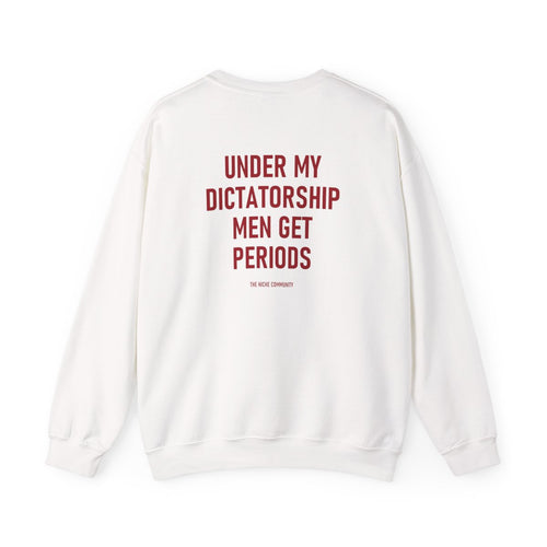 Dictatorship* Crewneck Sweatshirt in White, back