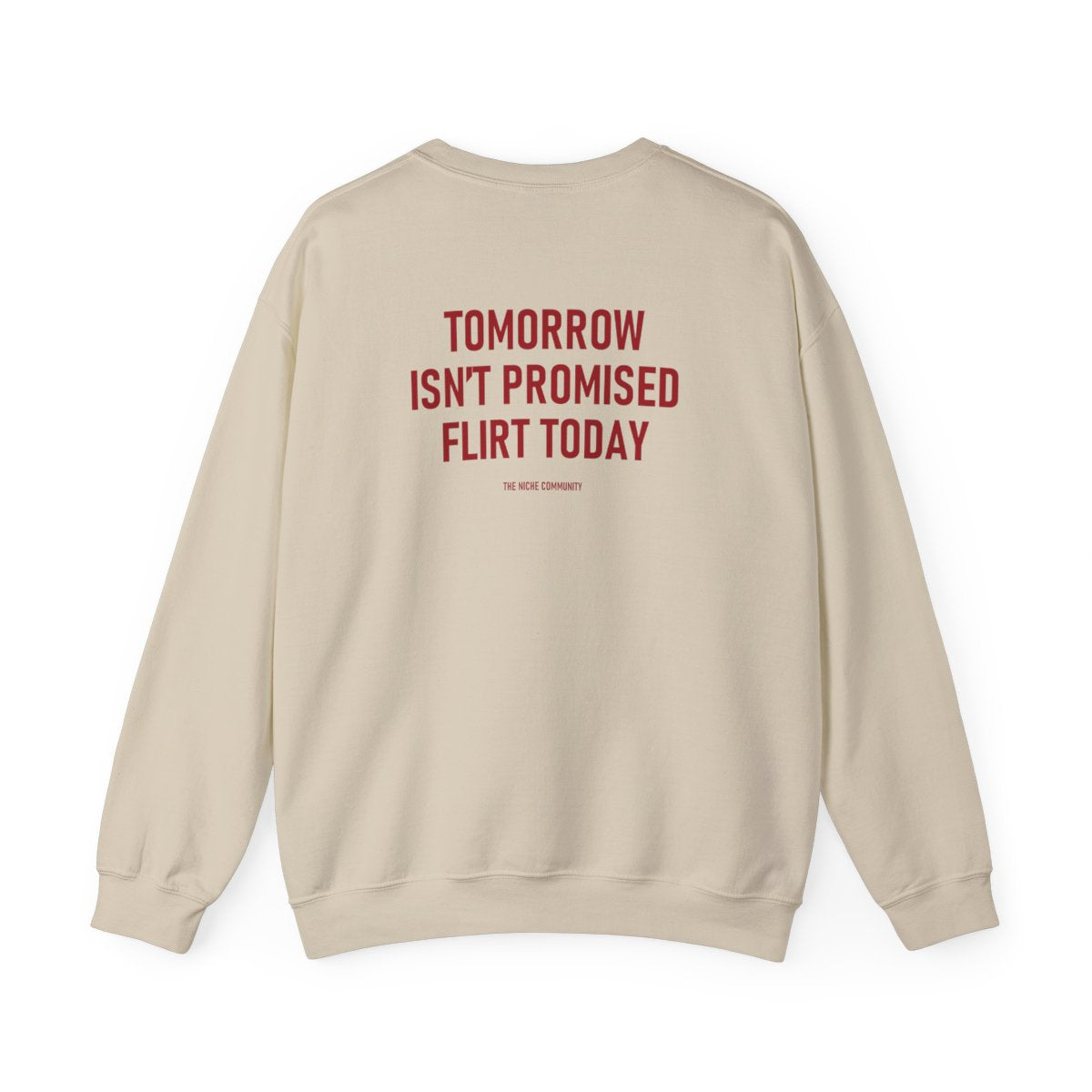 Flirt Today* Crewneck Sweatshirt in Sand, back