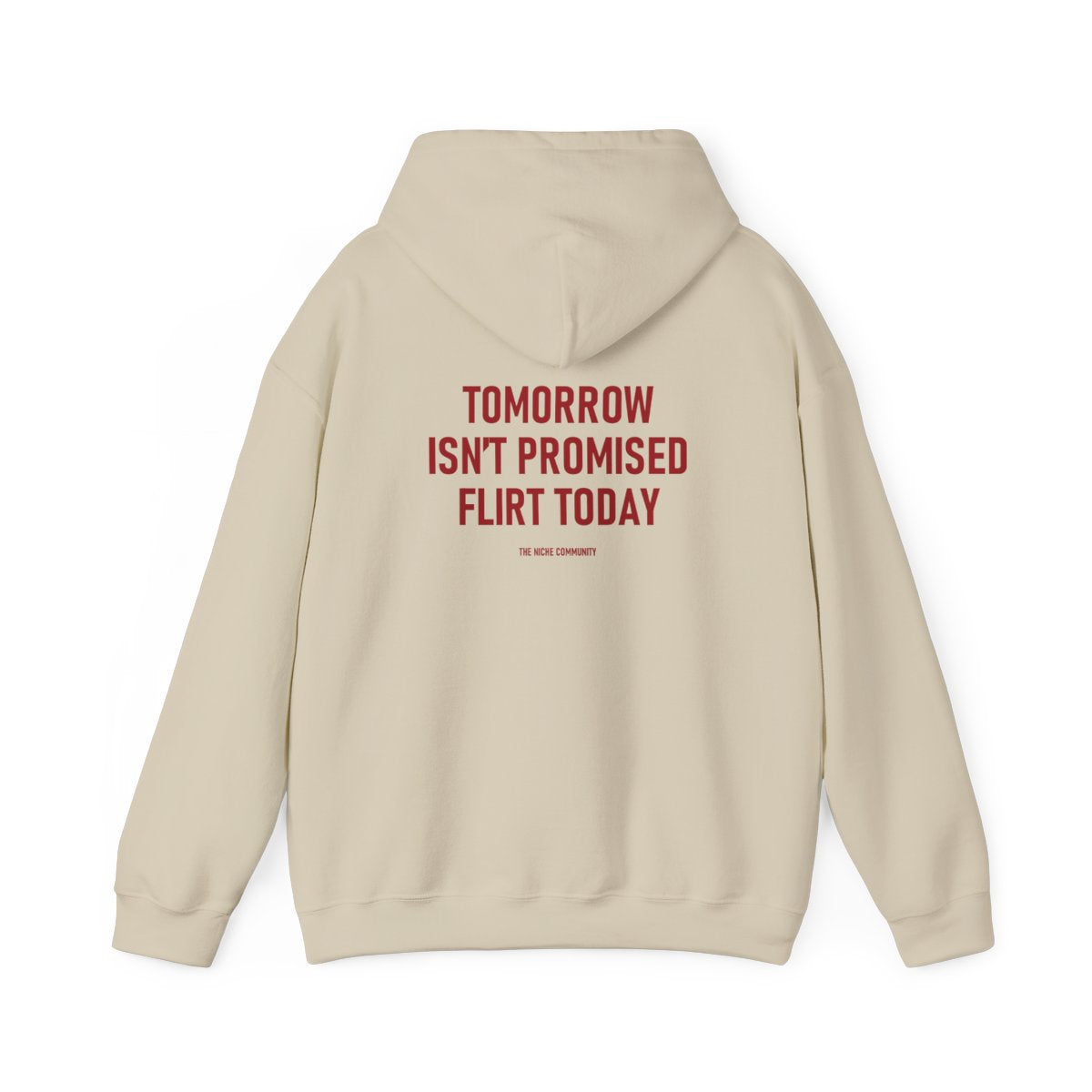 Flirt Today* Hoodie in Sand, back