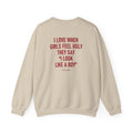 Like A Boy* Crewneck Sweatshirt in Sand, back