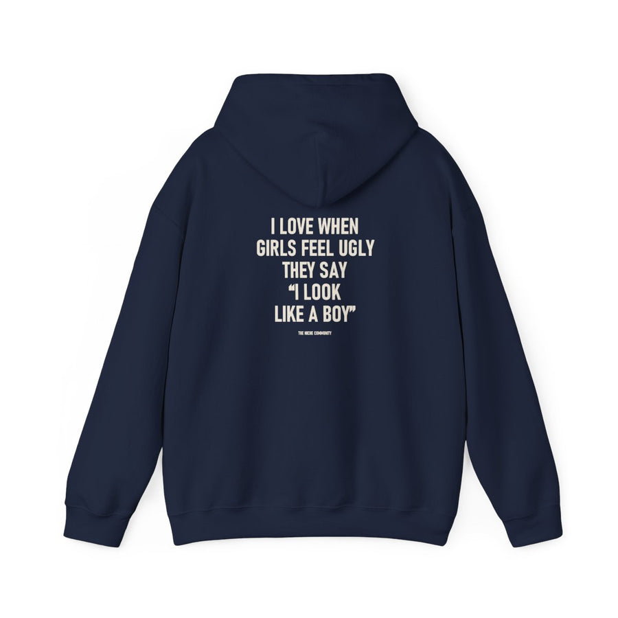Like A Boy* Hoodie, Navy