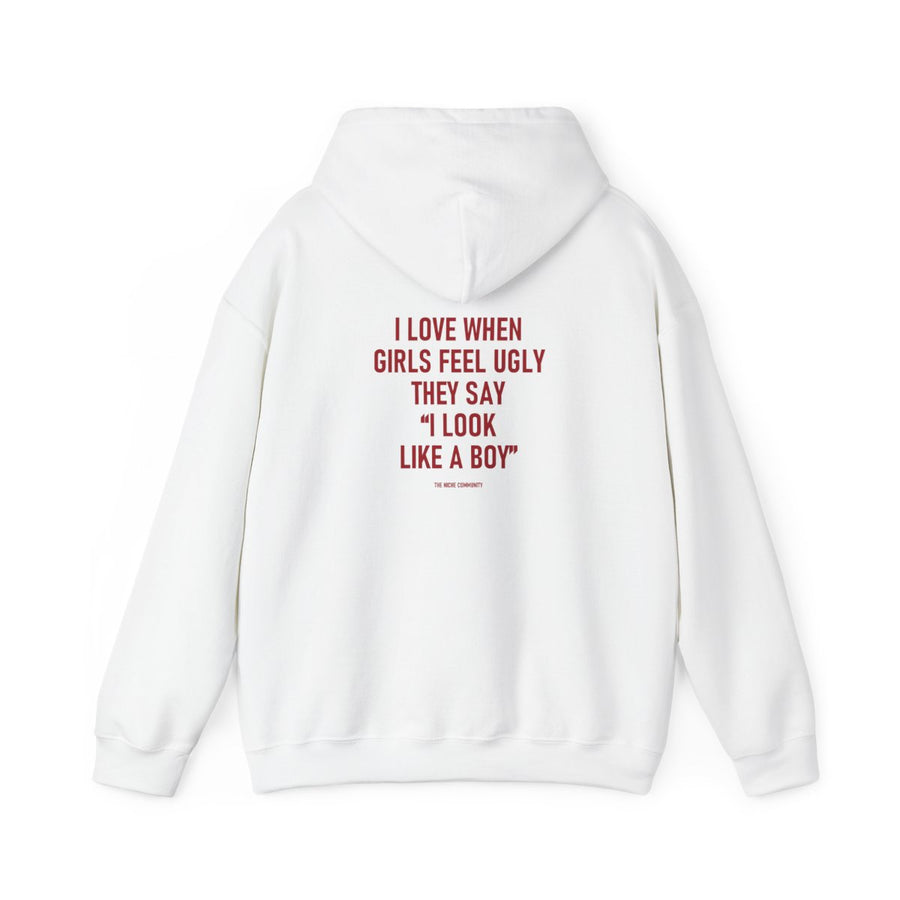 Like A Boy* Hoodie, White