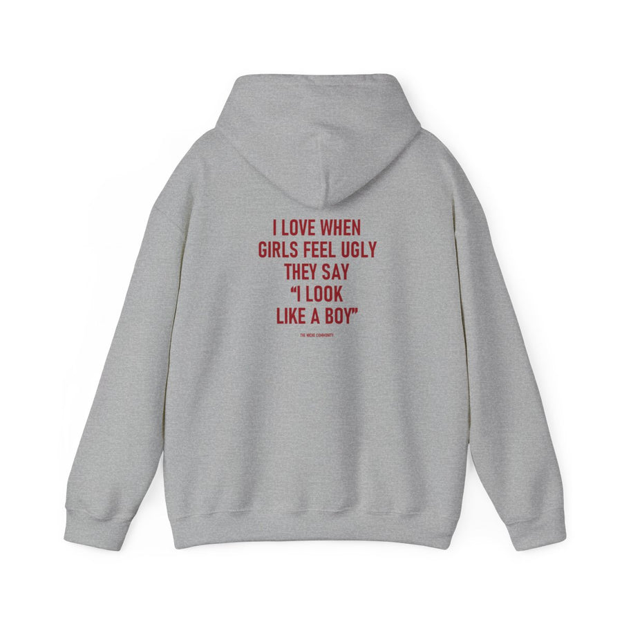 Like A Boy* Hoodie, Sport Grey