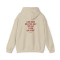 Like A Boy* Hoodie in Sand, back
