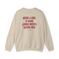 Loving Biceps* Crewneck Sweatshirt in Sand, back