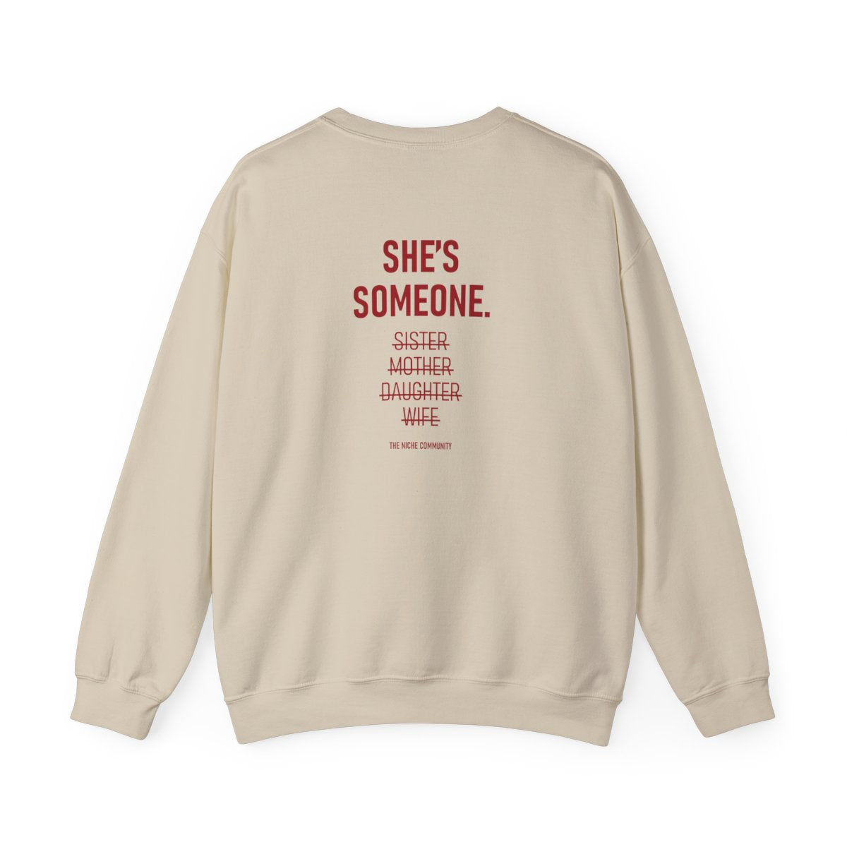 She's Someone* Crewneck Sweatshirt in Sand, back